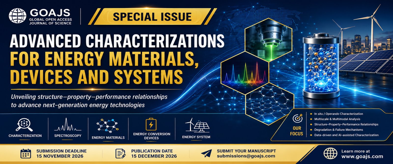 Advanced characterizations for energy materials, devices and systems